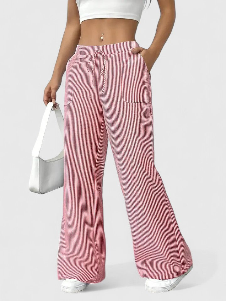 Isla | Wide-Leg Striped Trousers