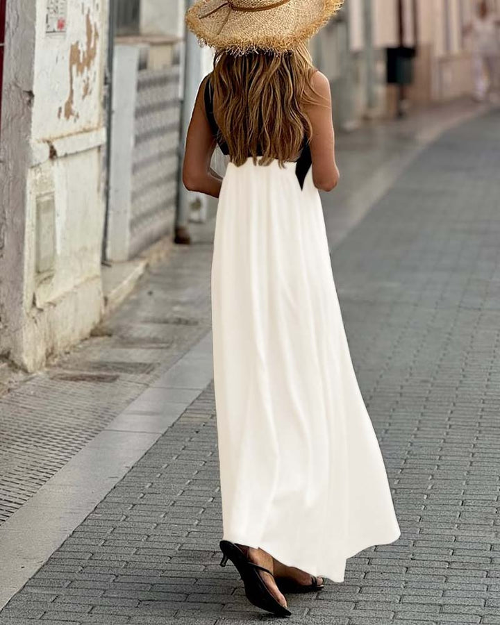 SELVAYA™ | LUXE HALTER MAXI DRESS FOR SUMMER ELEGANCE