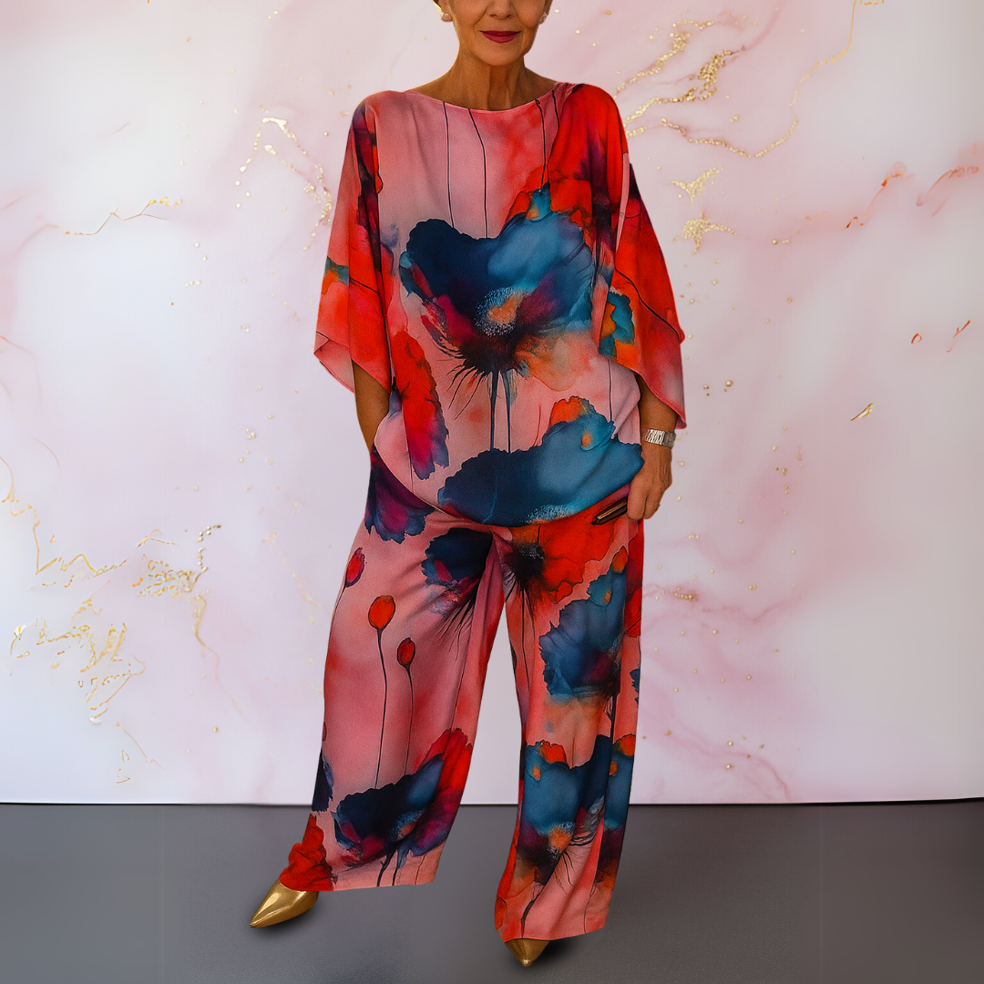 Teodora - Artistic Satin Two-Piece Set