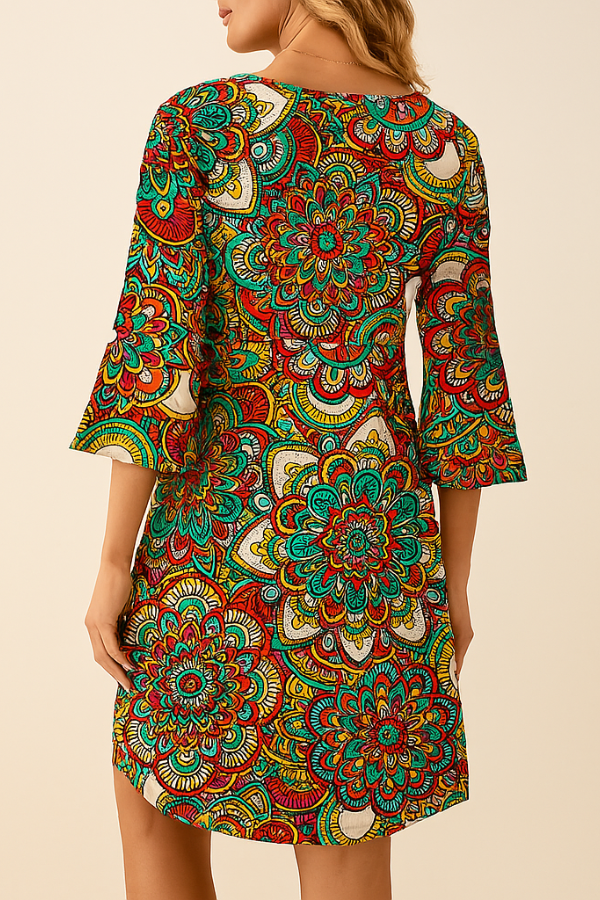 ISLA | BOHO PRINTED MIDI DRESS