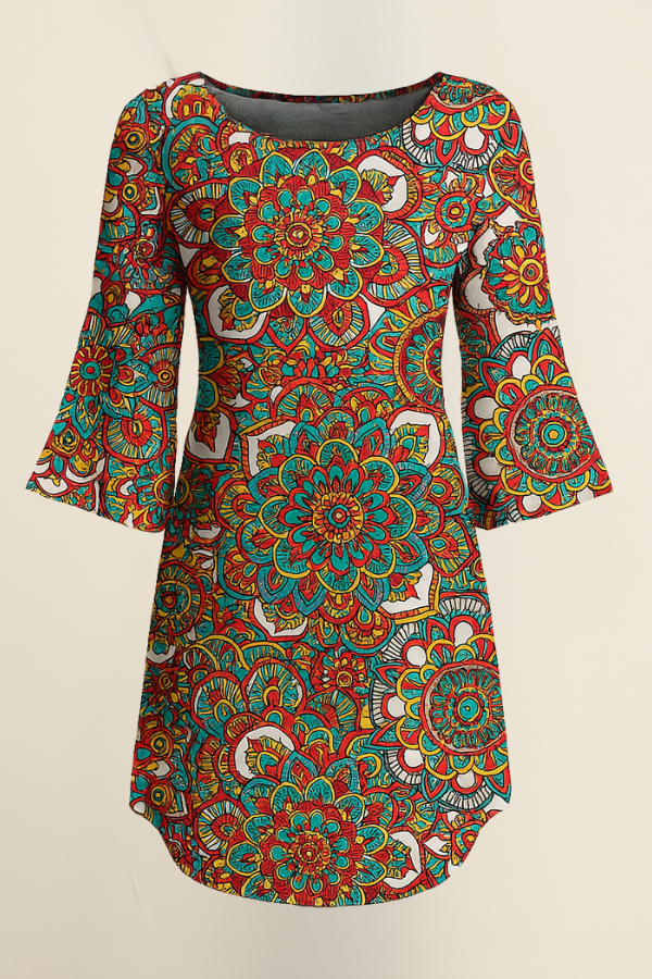 ISLA | BOHO PRINTED MIDI DRESS