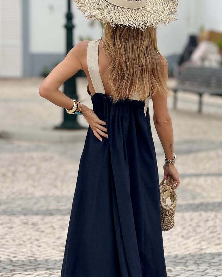 SELVAYA™ | LUXE HALTER MAXI DRESS FOR SUMMER ELEGANCE