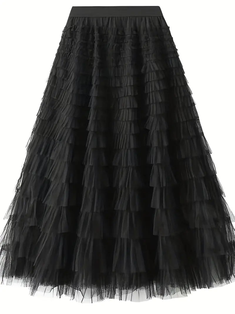 Cascade Layered Hem Skirt