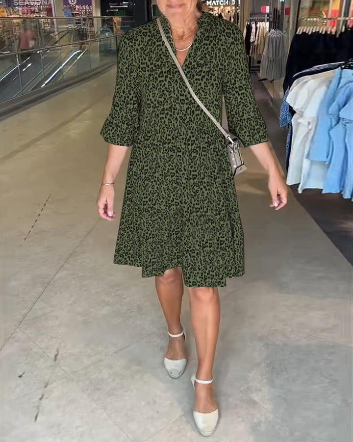 ZAREENA™ | FLOWING LEOPARD PRINT DRESS