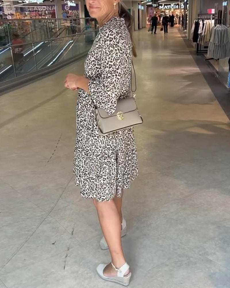 ZAREENA™ | FLOWING LEOPARD PRINT DRESS