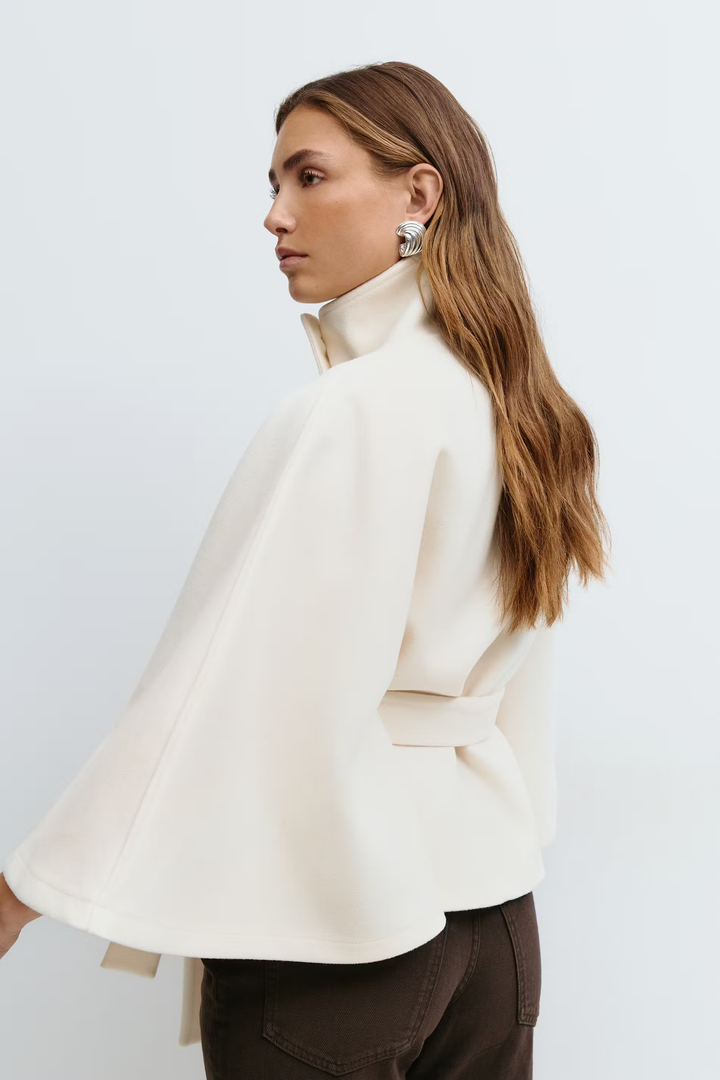 Loreza™ | Elegant Women’s Coat with Belt & High Collar