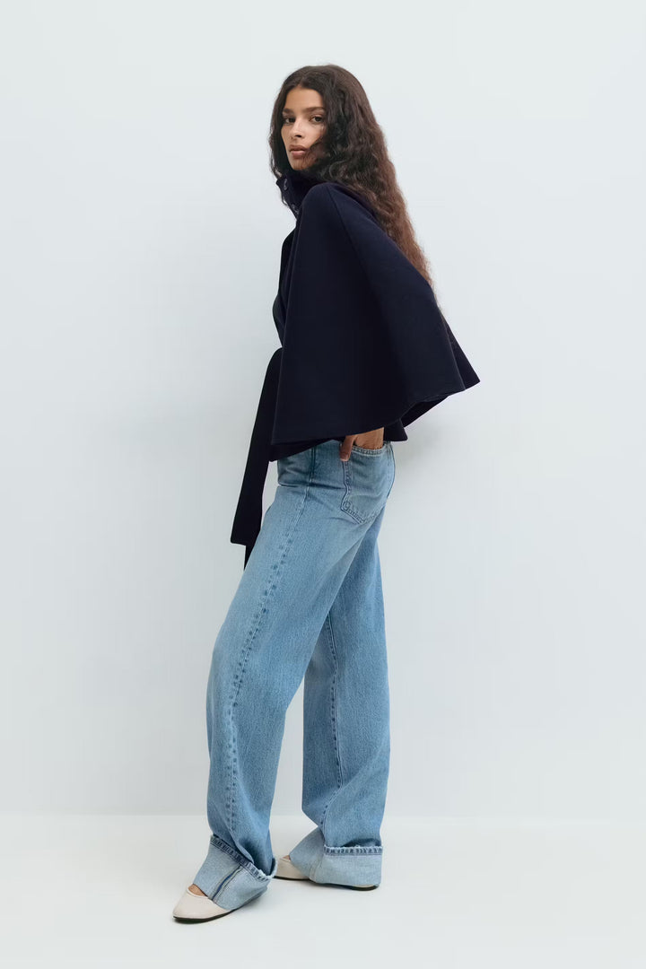 Loreza™ | Elegant Women’s Coat with Belt & High Collar