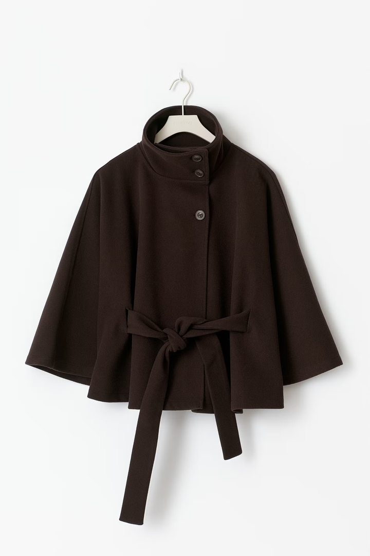 Loreza™ | Elegant Women’s Coat with Belt & High Collar