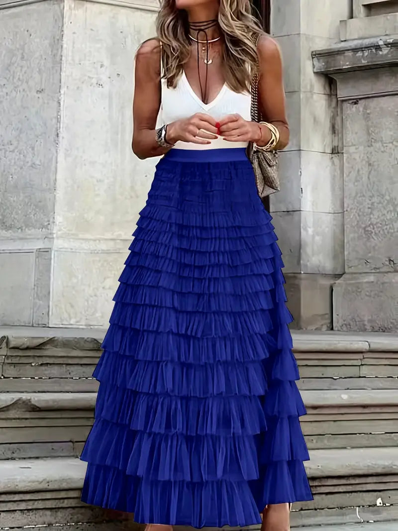 Cascade Layered Hem Skirt