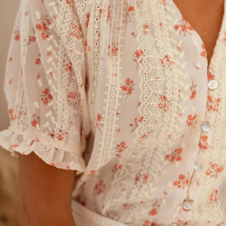 Eliana | Feminine Floral Blouse & Shorts Set