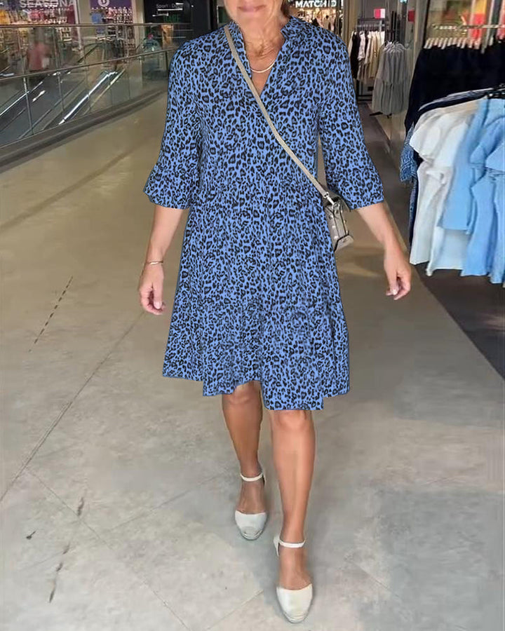 ZAREENA™ | FLOWING LEOPARD PRINT DRESS