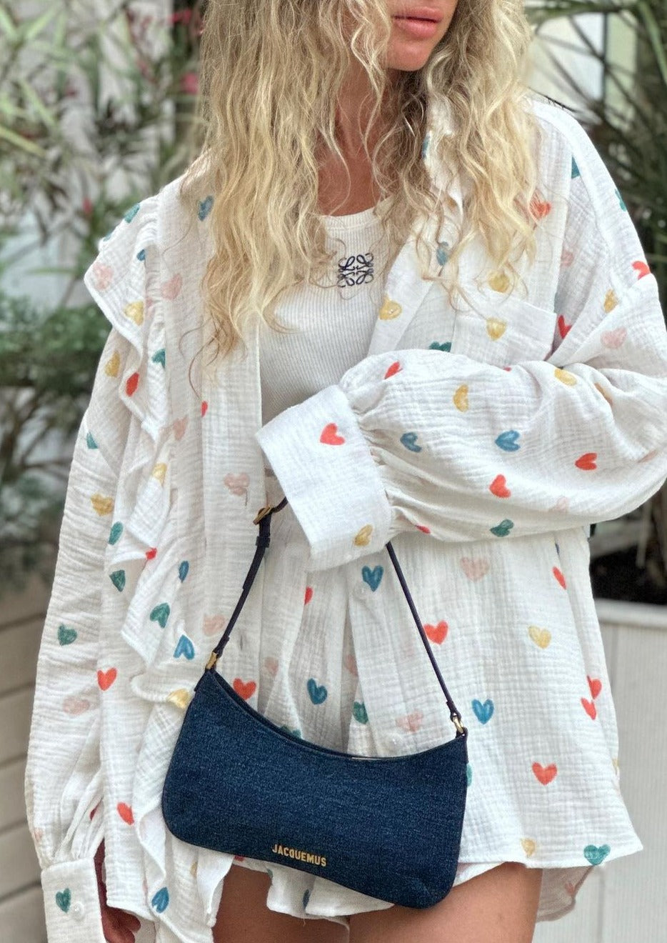 OPHELIE – HEART PRINT SHIRT & SHORTS TWO-PIECE SET