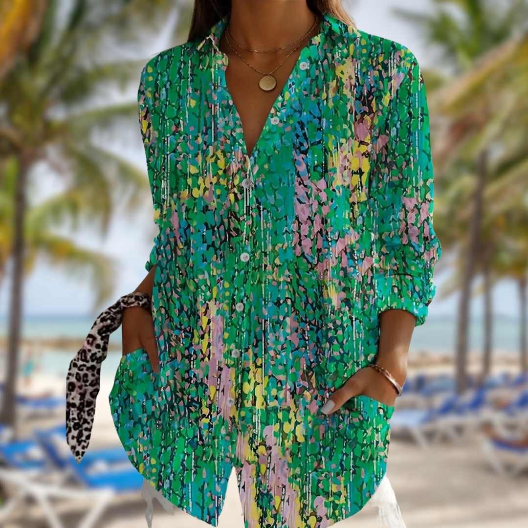 THALINA™ | FLORAL LONG-SLEEVE BLOUSE