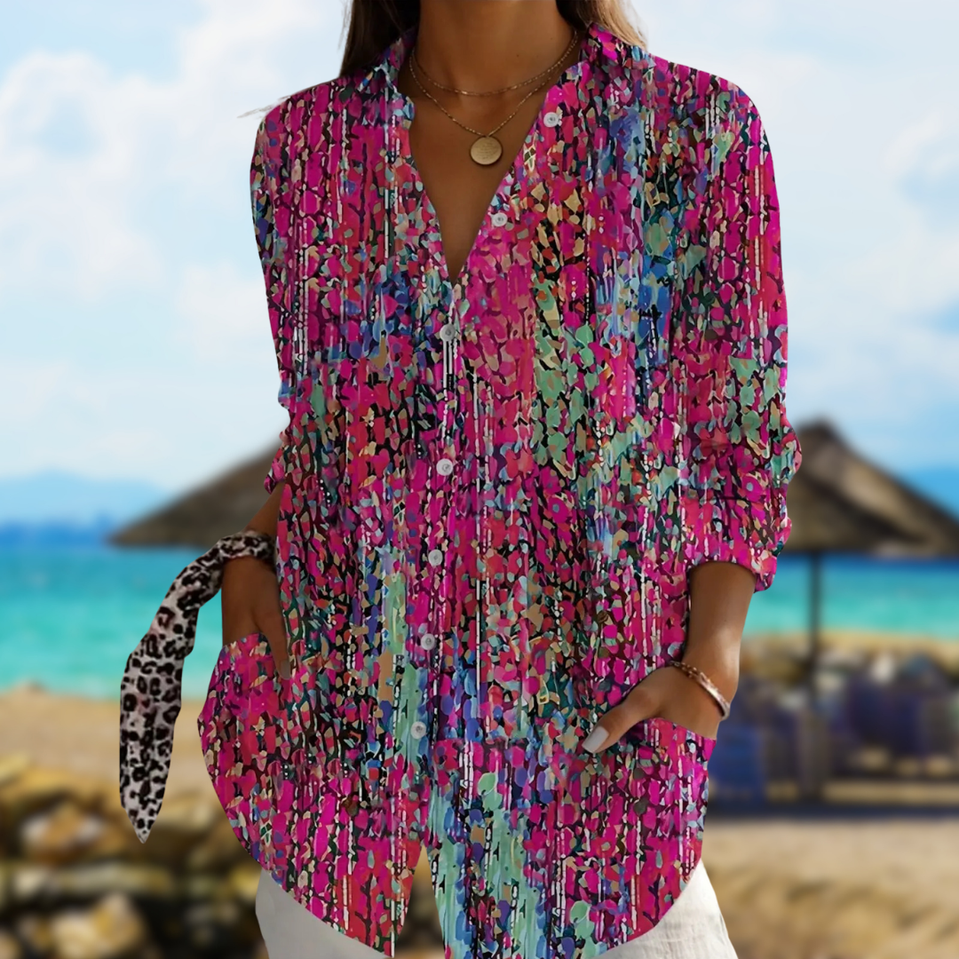 THALINA™ | FLORAL LONG-SLEEVE BLOUSE