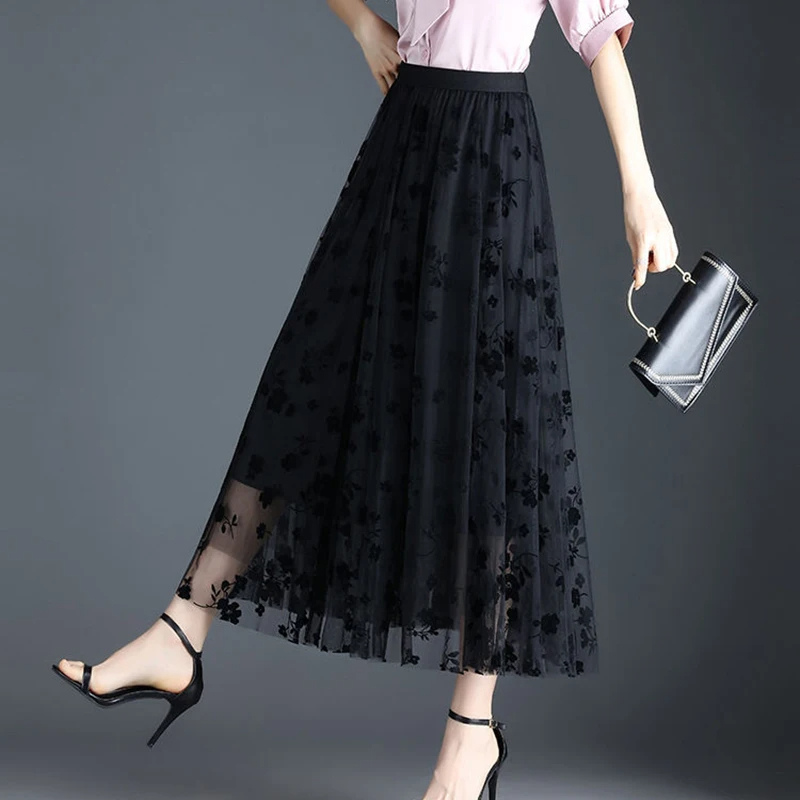 Florentine Mesh Midi Skirt