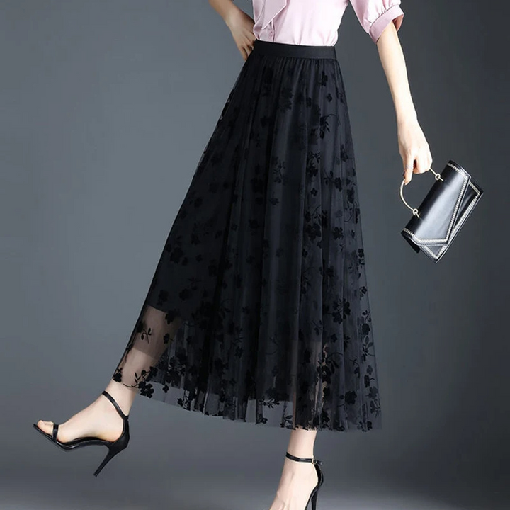 Florentine Mesh Midi Skirt
