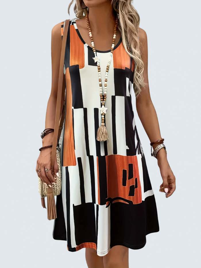 Elliette Stylish Casual Geometric Dress