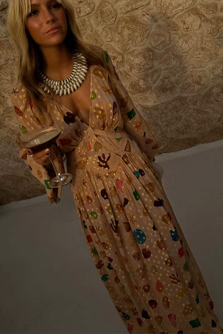 Isabelle Golden Seashell Maxi