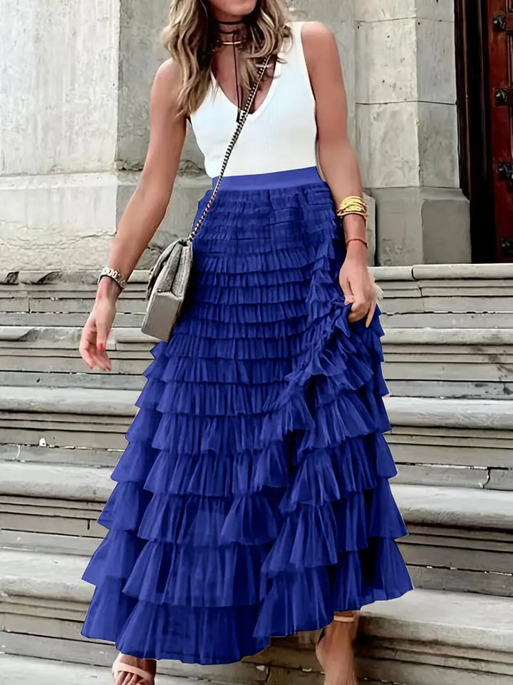 Cascade Layered Hem Skirt