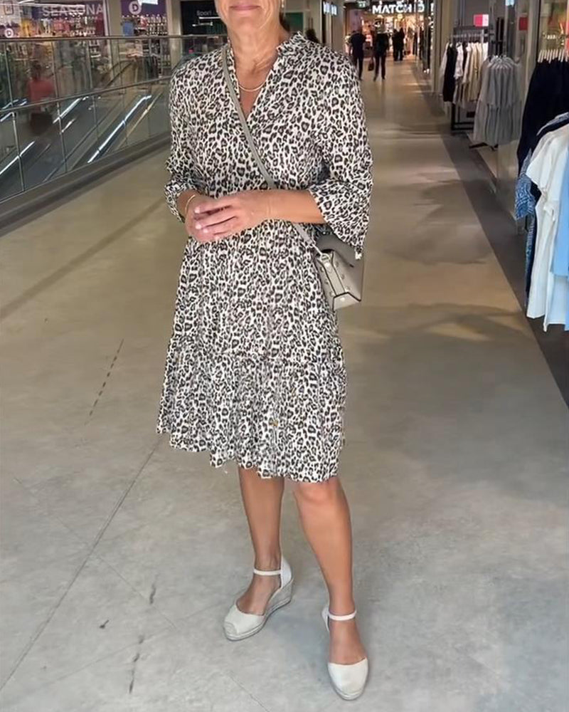 ZAREENA™ | FLOWING LEOPARD PRINT DRESS