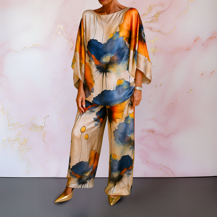 Teodora - Artistic Satin Two-Piece Set