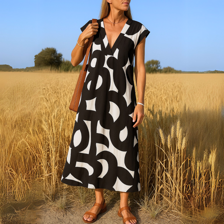 Marivelle™ | Flowing V-Neck Dress