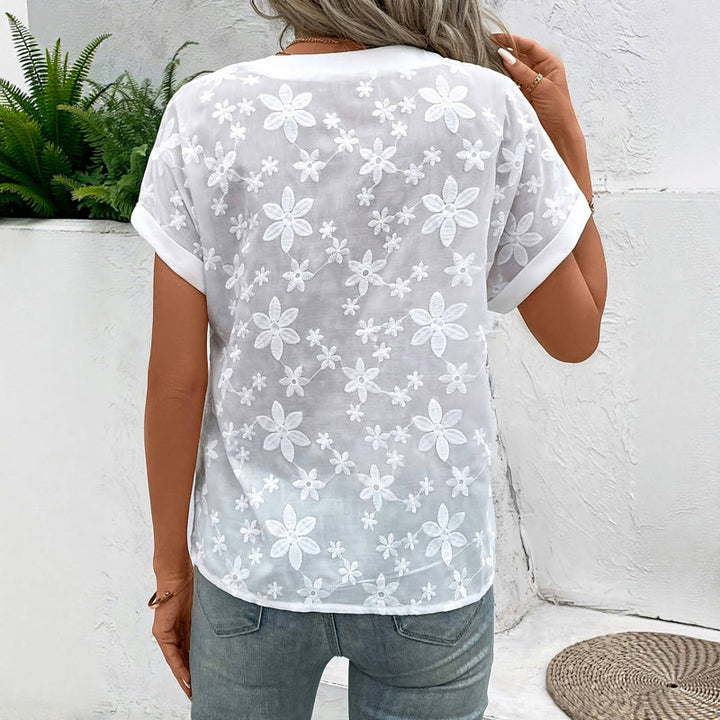 MIANELLE™ | CASUAL BLOUSE WITH FLORAL EMBROIDERY
