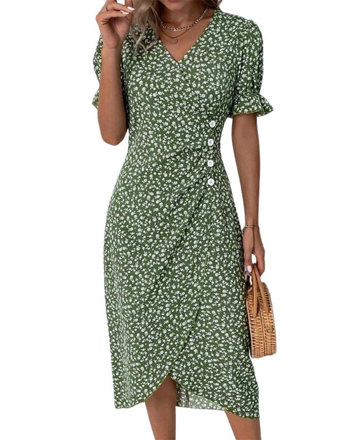 Giselle Floral V-Neck Dress