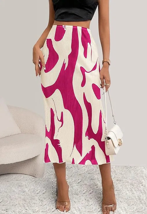 Abstract Edit Pleated Maxi Skirt