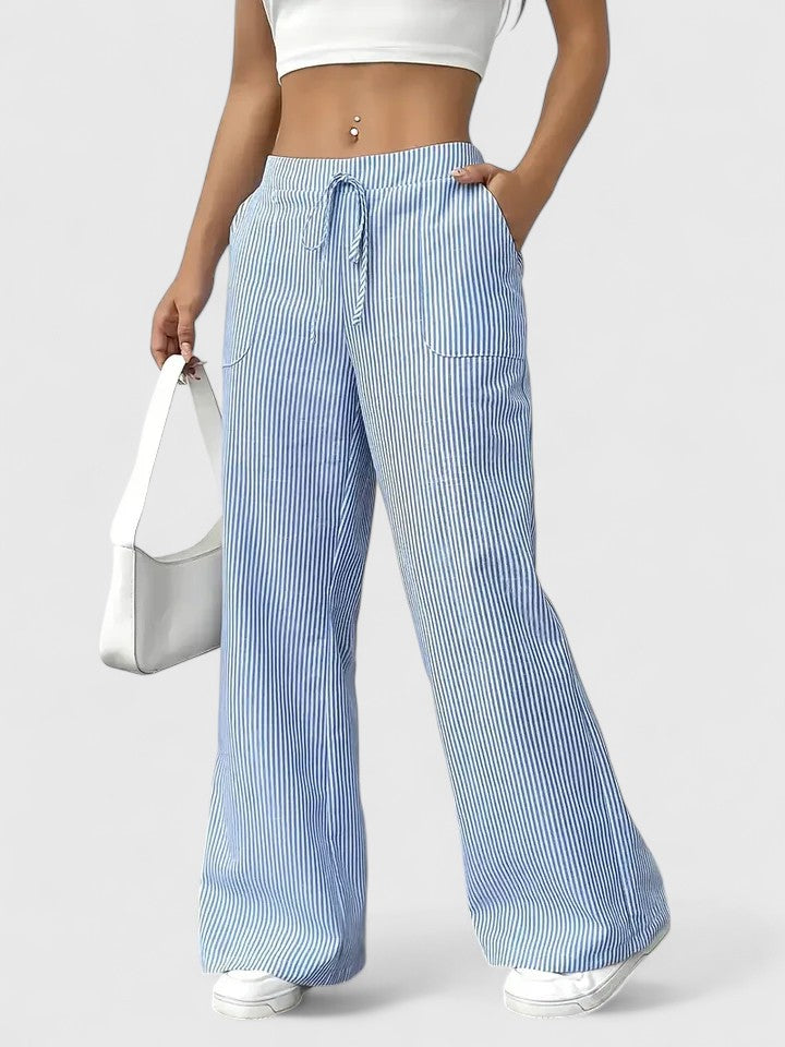 Isla | Wide-Leg Striped Trousers