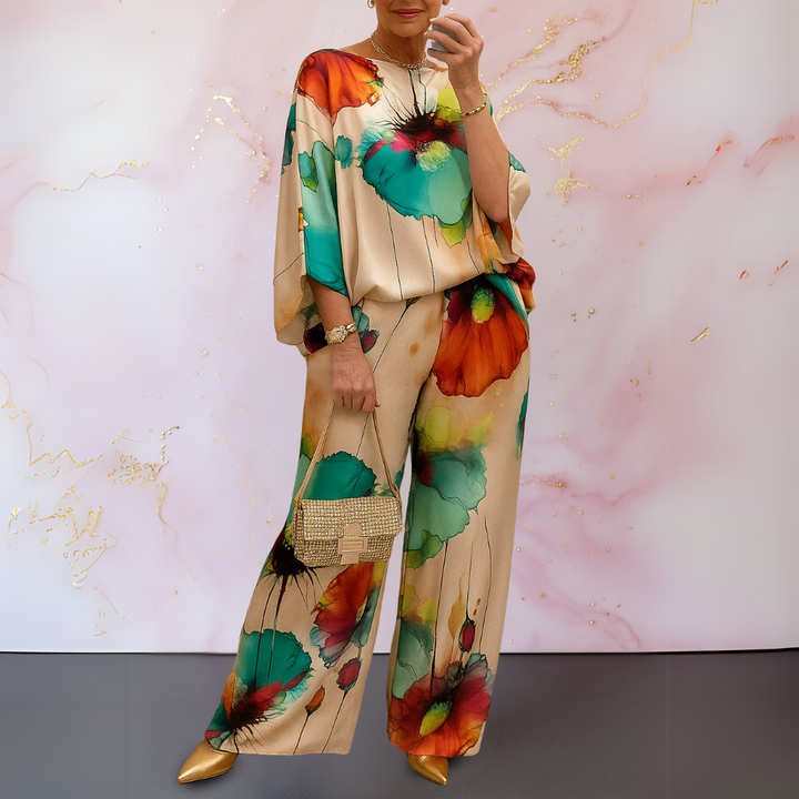 Teodora - Artistic Satin Two-Piece Set