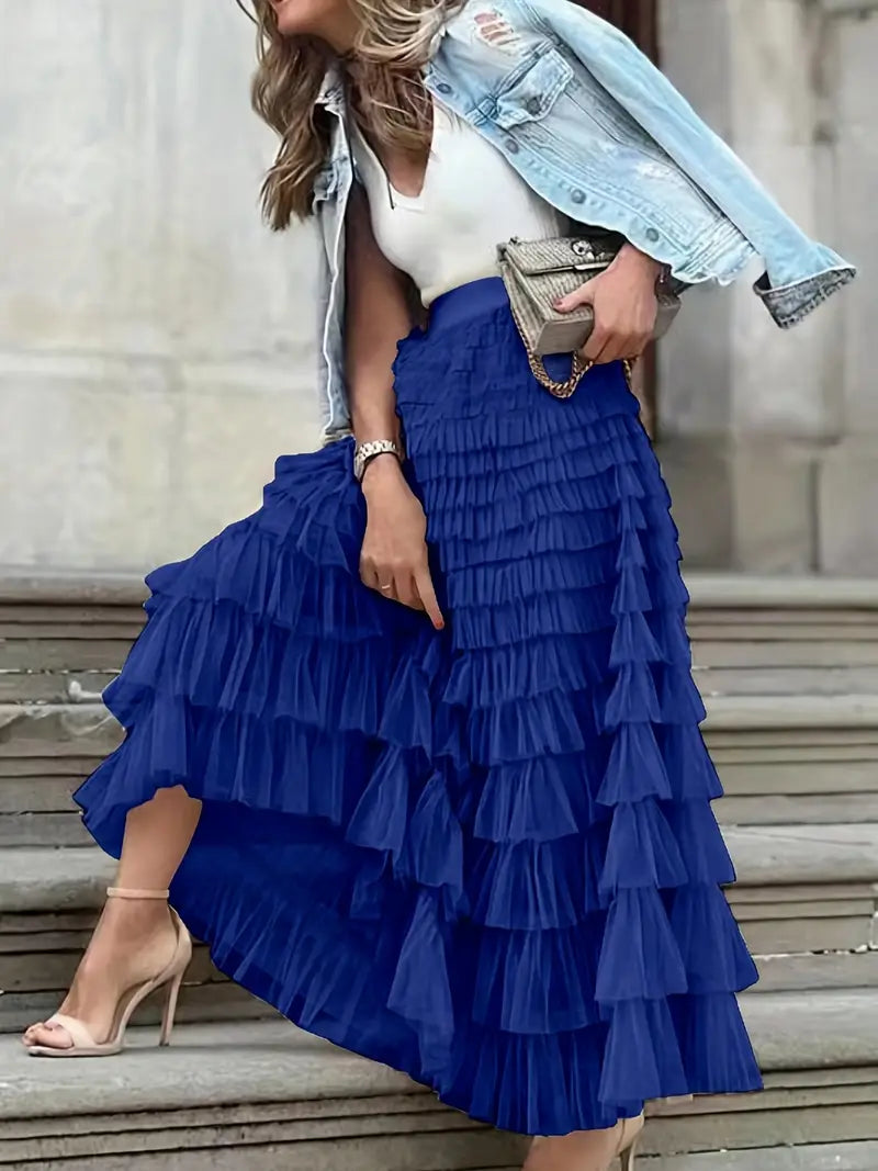 Cascade Layered Hem Skirt