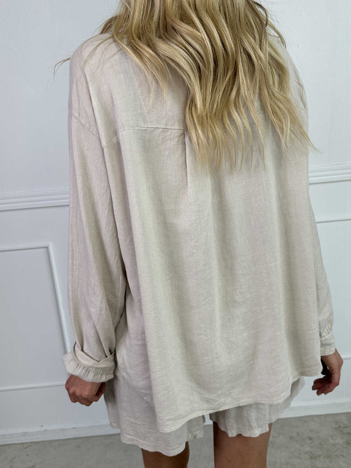 YONARA™ | SOLID COLOUR SHIRT IN VISCOSE & LINEN BLEND