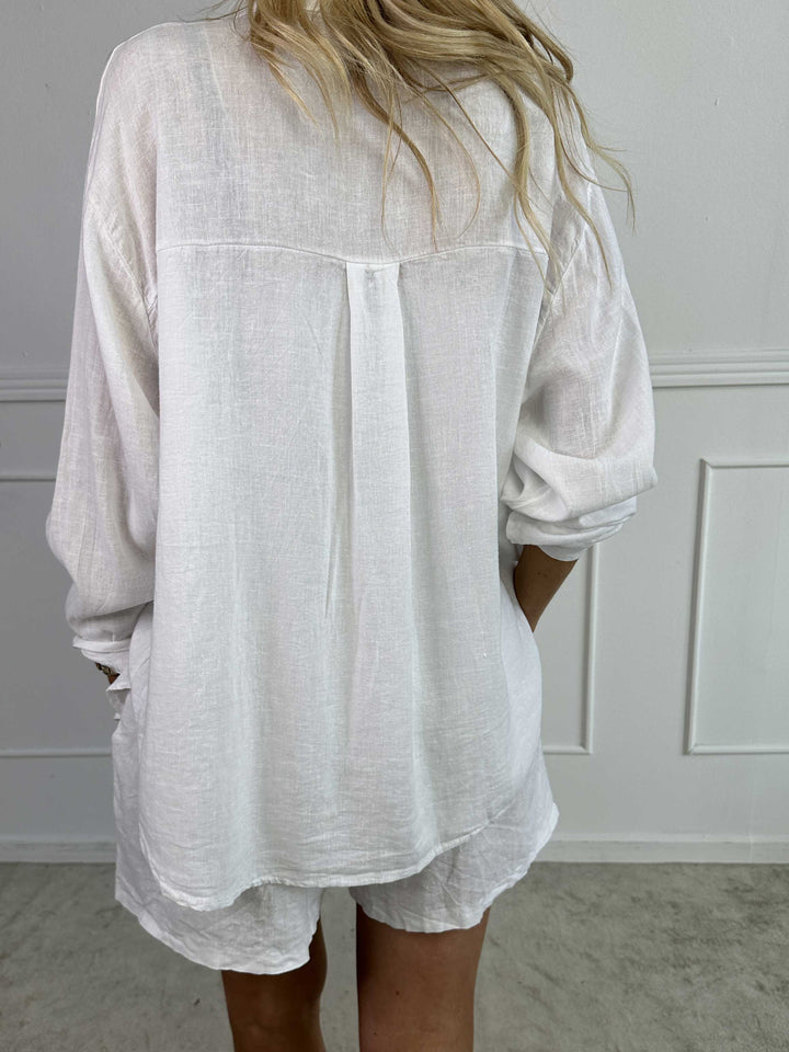 YONARA™ | SOLID COLOUR SHIRT IN VISCOSE & LINEN BLEND