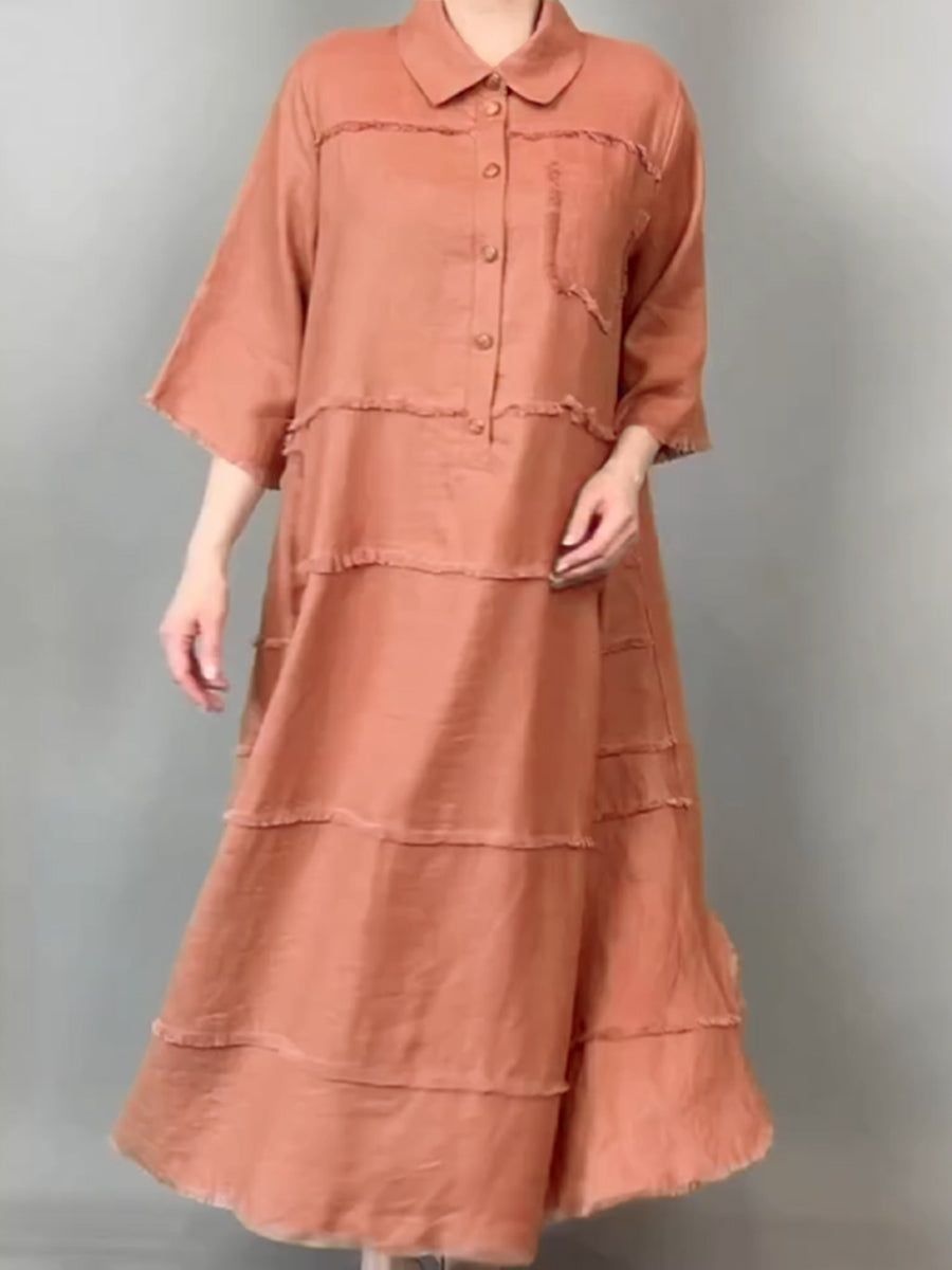 Lena™ | Tassel Pocket Linen Shirt Dress