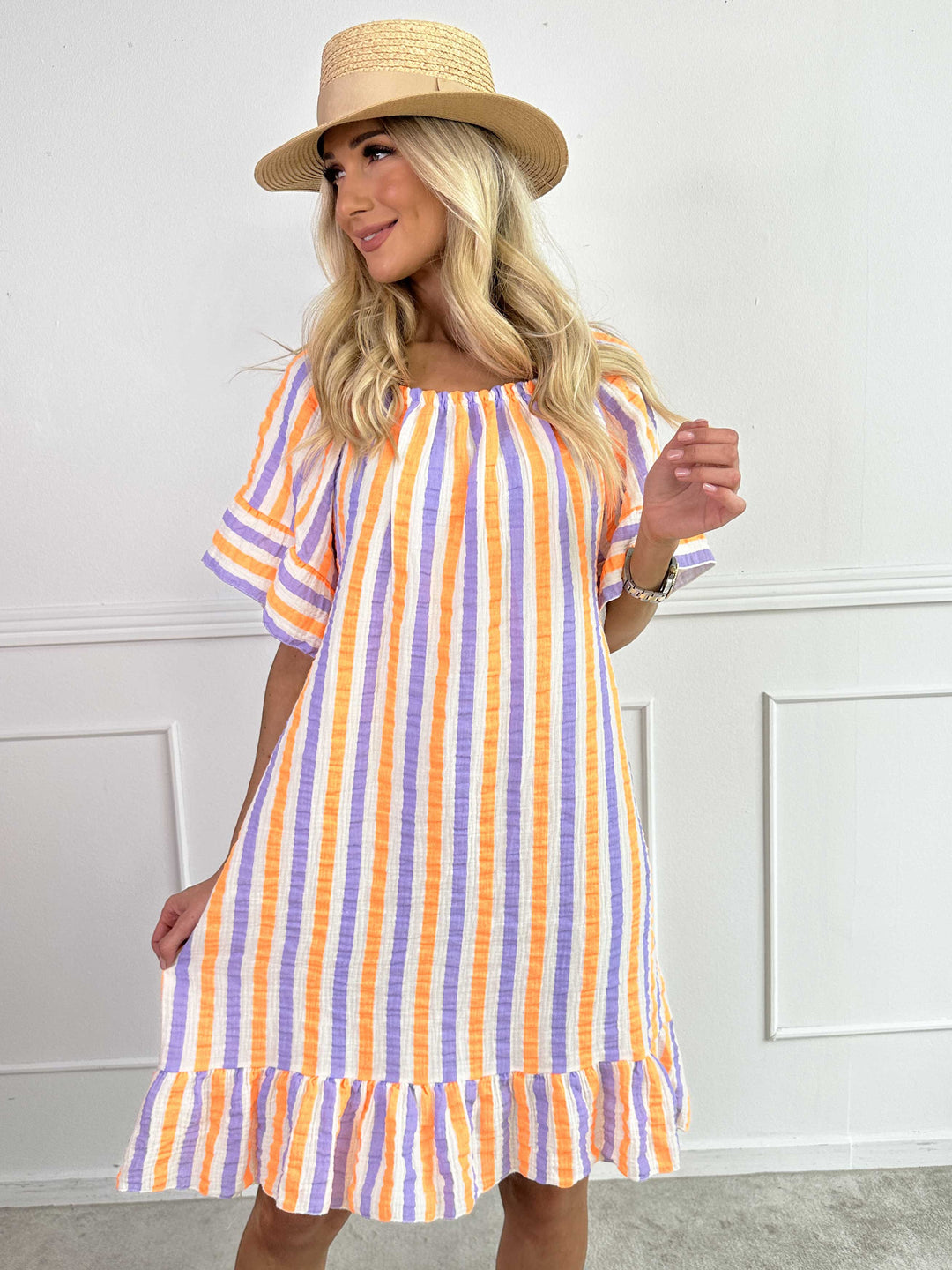 MIRELLA™ | SOFT STRIPED COTTON DRESS