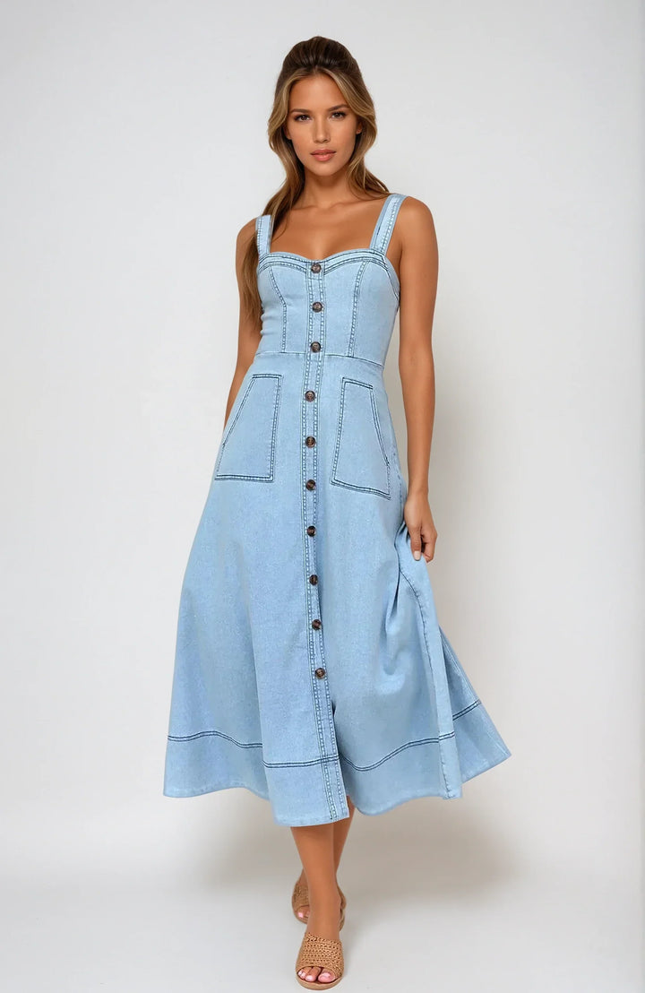 Elora Denim Midi Dress