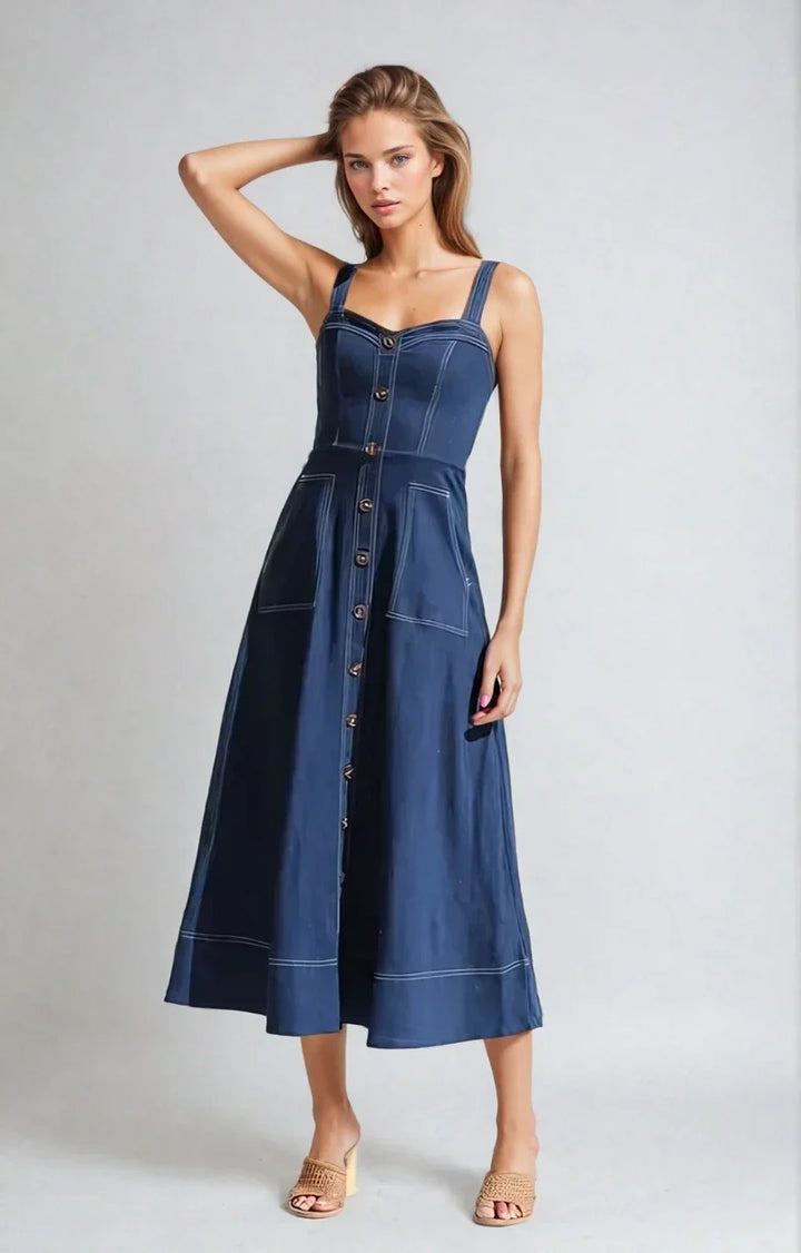 Elora Denim Midi Dress