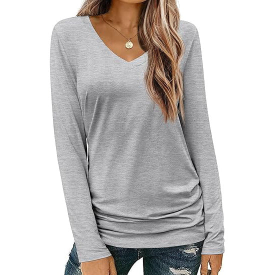 Lorena™ | Classic V-Neck Long Sleeve Top