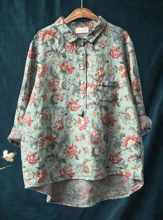 Iris - Vintage Floral Blouse