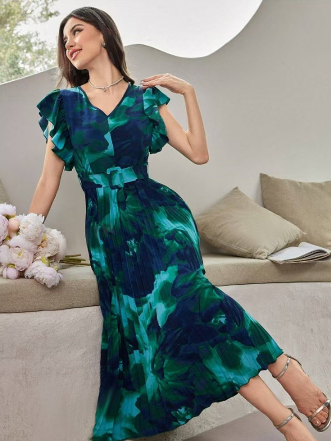 Serenya™ | Watercolour Midi Dress