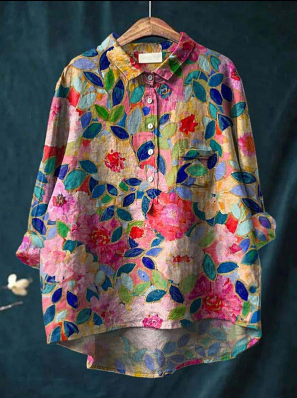 Iris - Vintage Floral Blouse