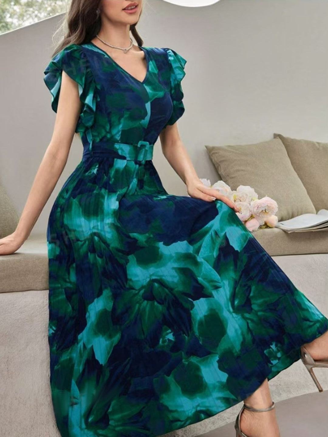 Serenya™ | Watercolour Midi Dress