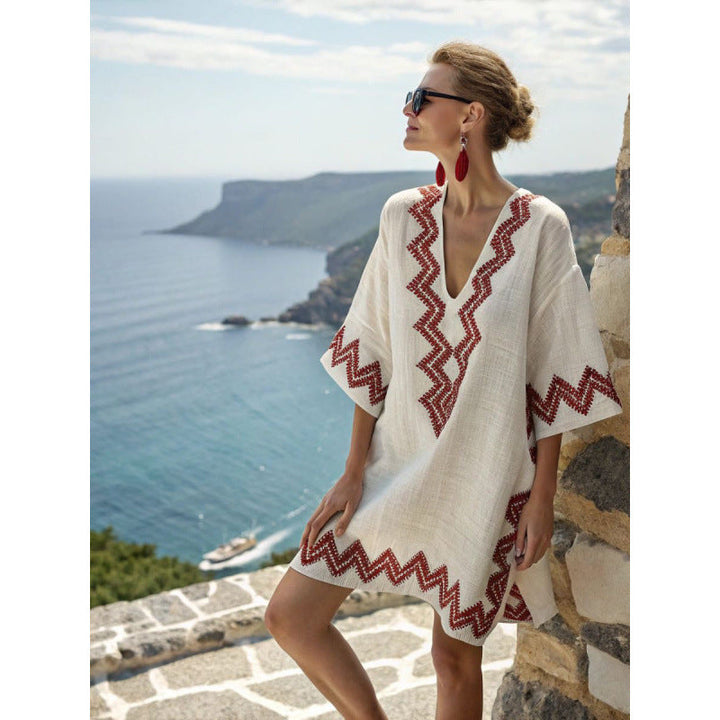 Amara™ | Bohemian Embroidered Kaftan Dress