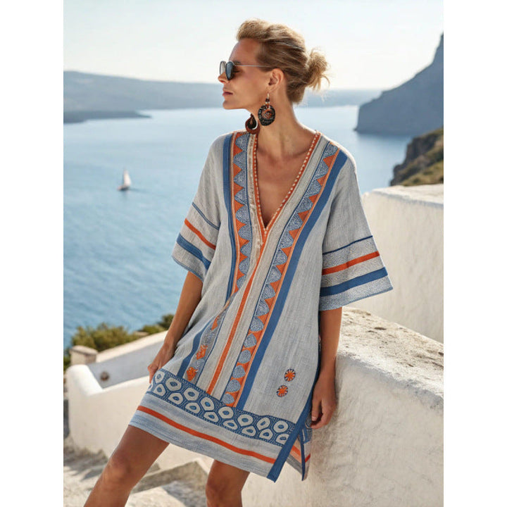 Amara™ | Bohemian Embroidered Kaftan Dress