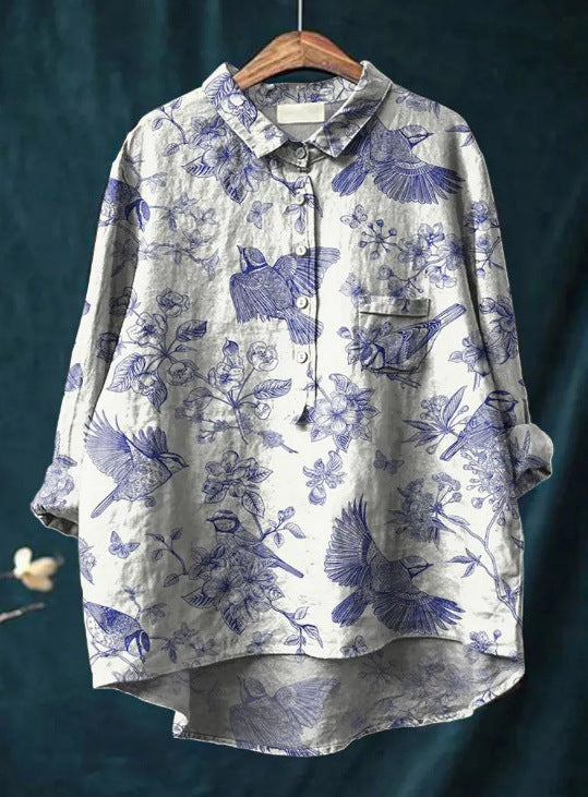 Iris - Vintage Floral Blouse