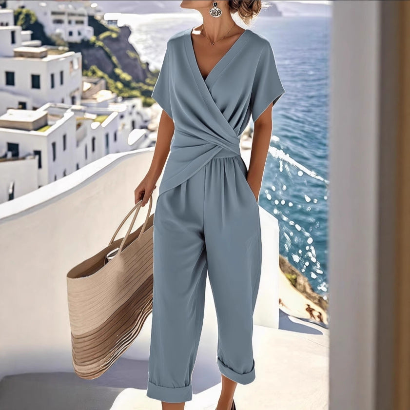 Celira™ | Summer Wrap-Style Jumpsuit