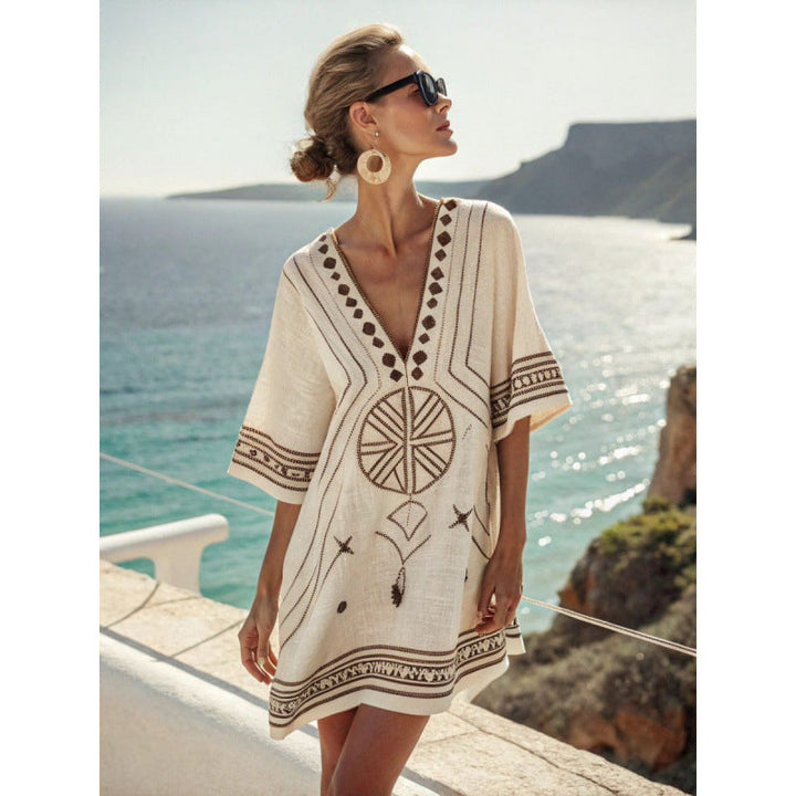 Amara™ | Bohemian Embroidered Kaftan Dress