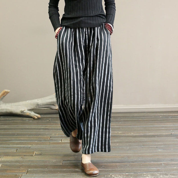 Seriva - Striped Flare Pants