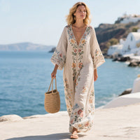 Beige Embroidered Floral